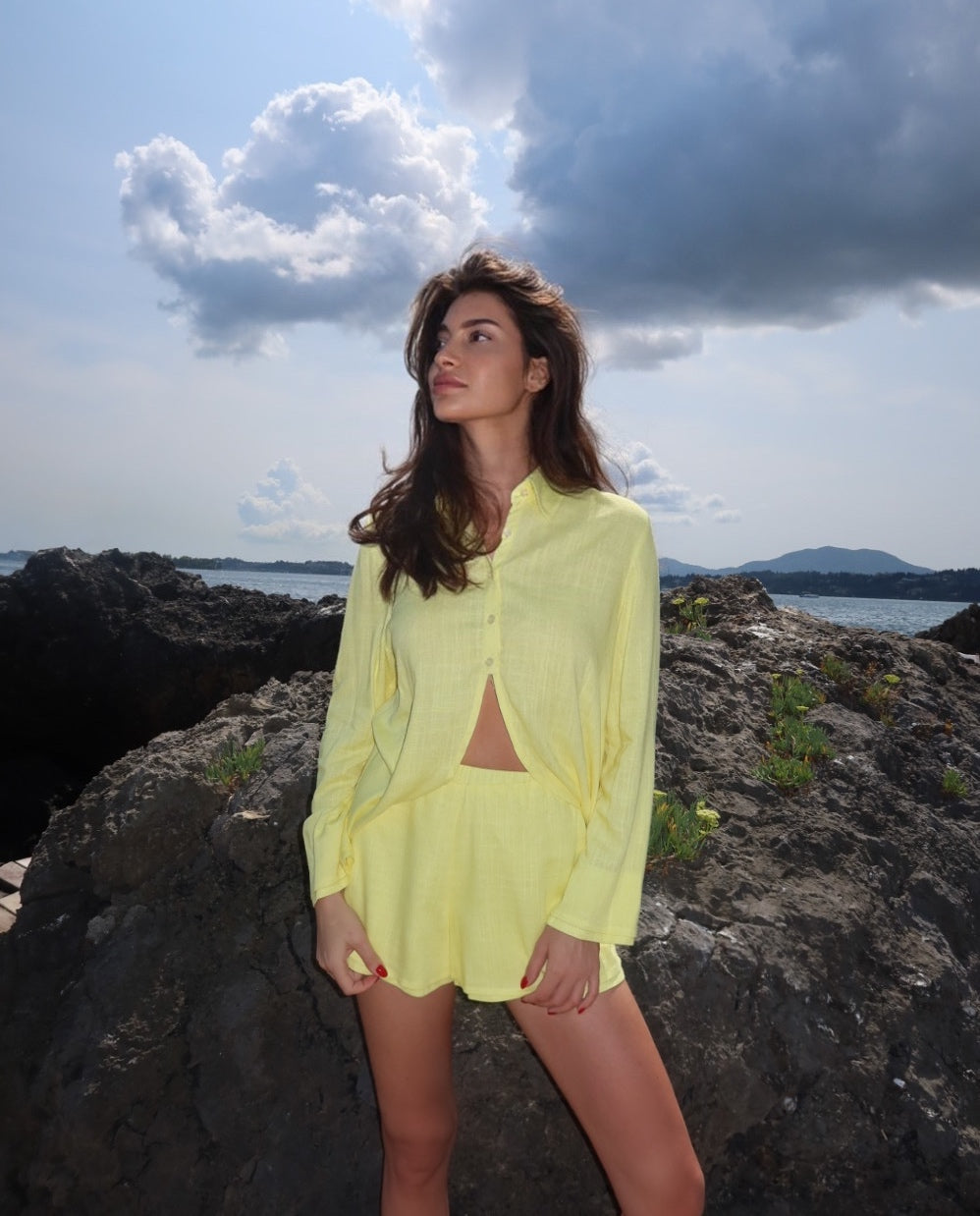 Amara Linen Yellow Shirt