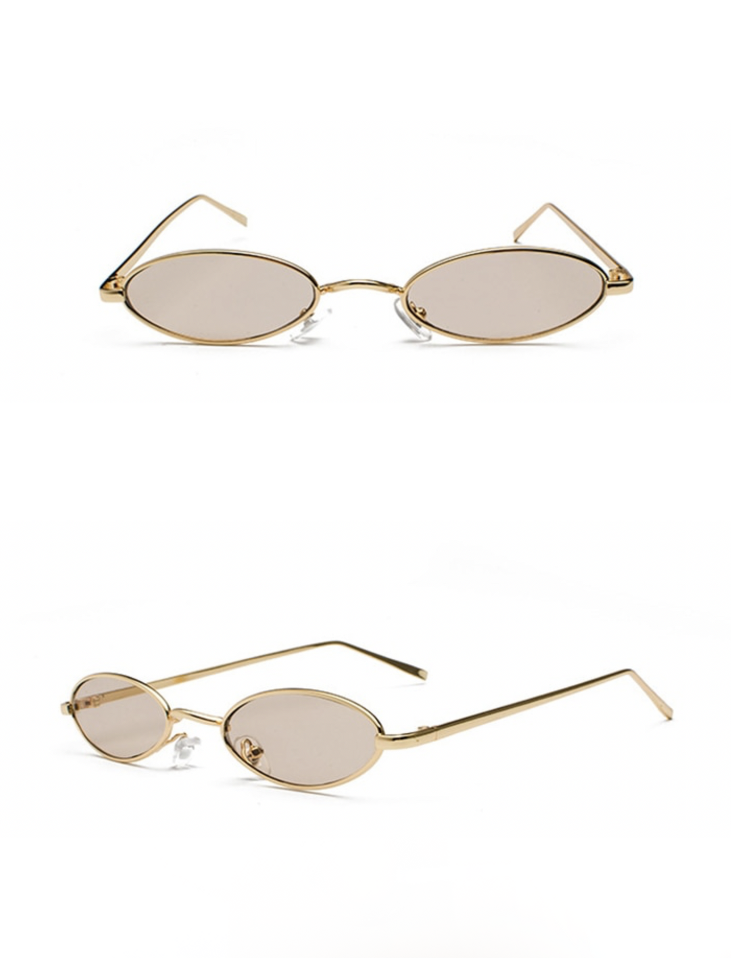 Cora Beige Oval Sunglasses