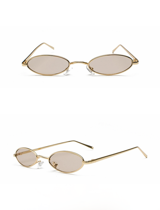 Cora Beige Oval Sunglasses